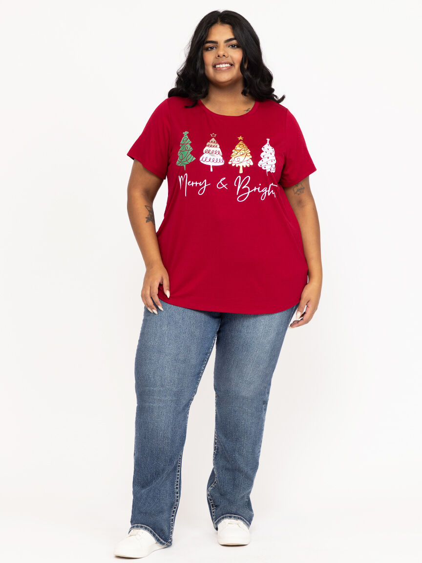 Women's Merry & Bright Crew Neck Tee