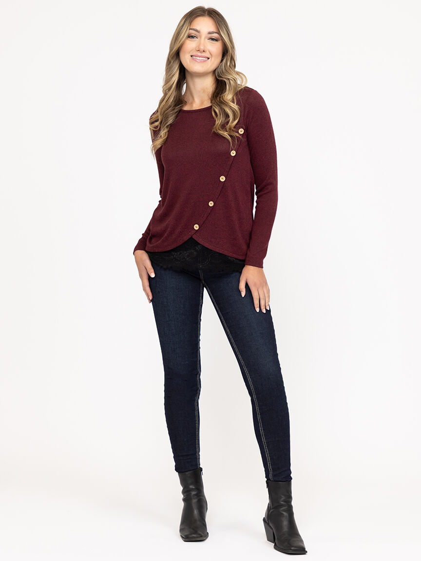 Women's Lace Botton Top