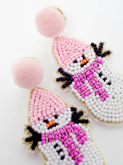 Women's Snowman Beaded Earrings Women's Snowman Beaded Earrings Image 2
