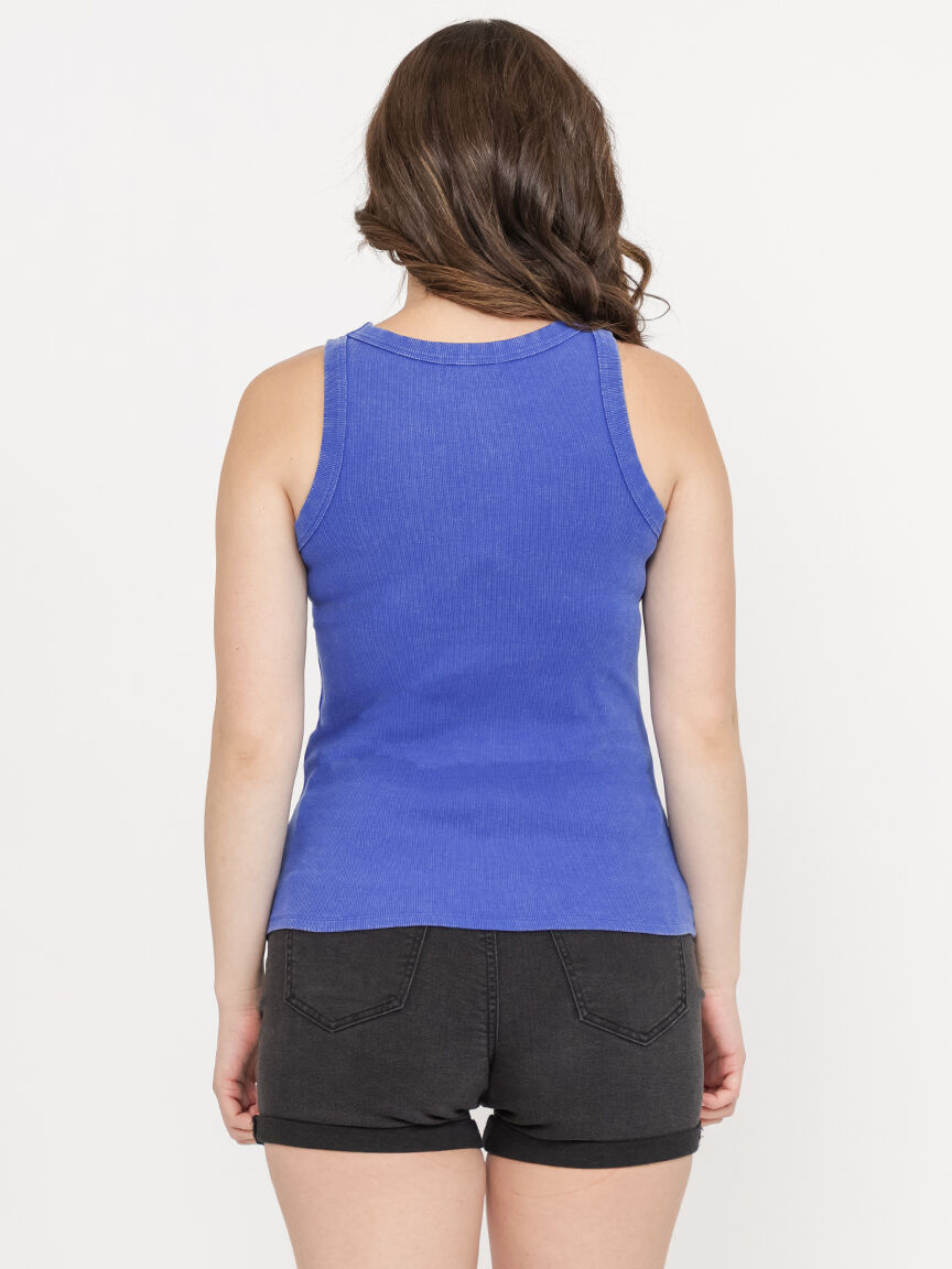 Women's Washed Rib Crew Neck Tank