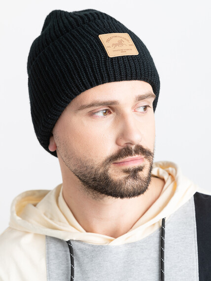 Yellowstone Rib Knit Patch Beanie Yellowstone Rib Knit Patch Beanie Image 3