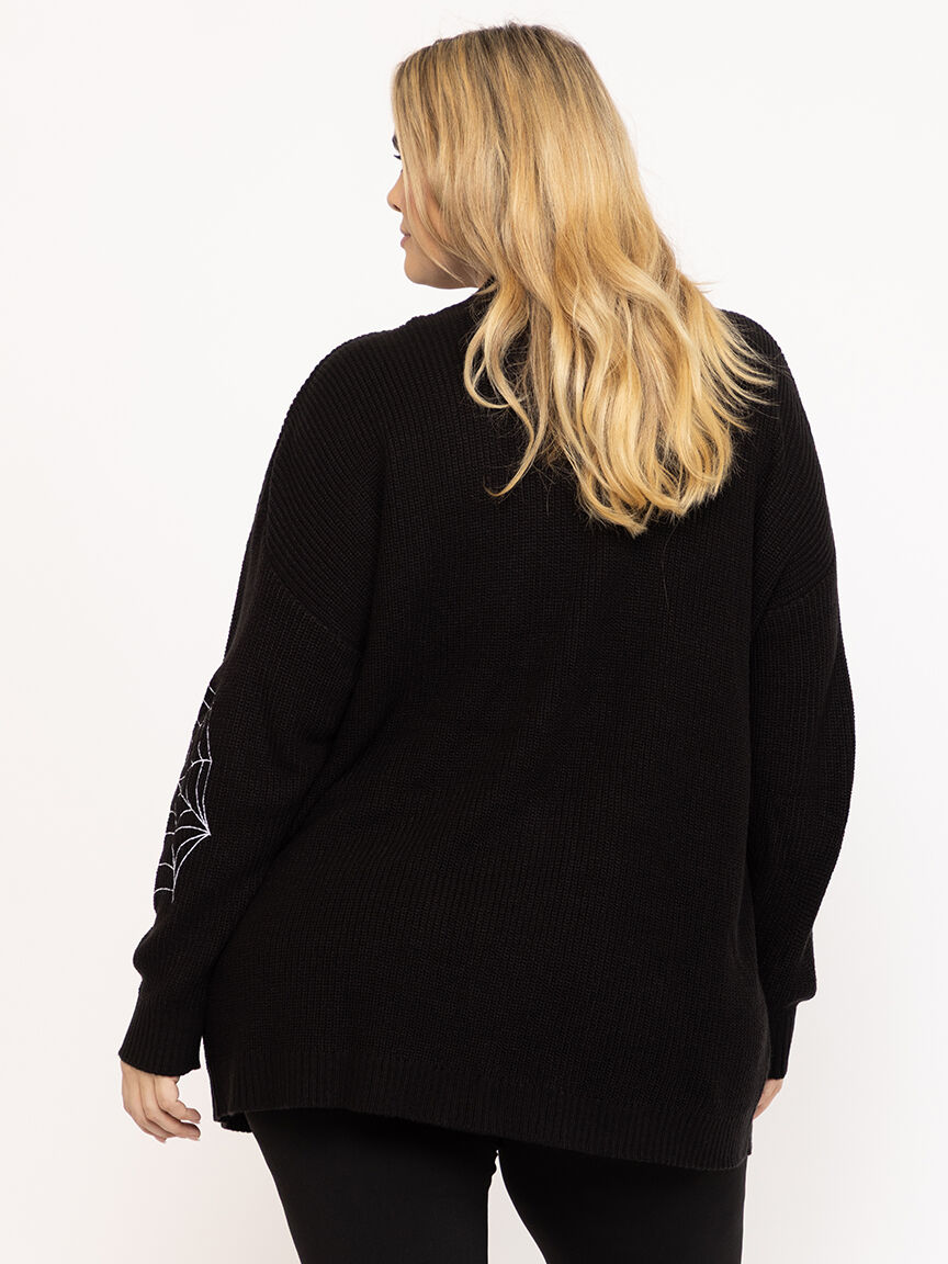 Women's Rib Cardigan With Embroidery