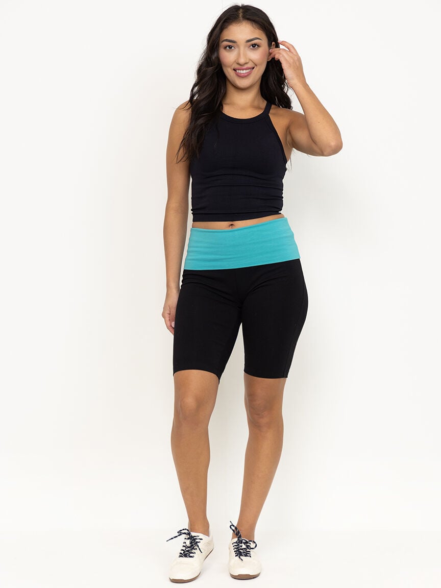 Women's Fold Over Waist Bike Short