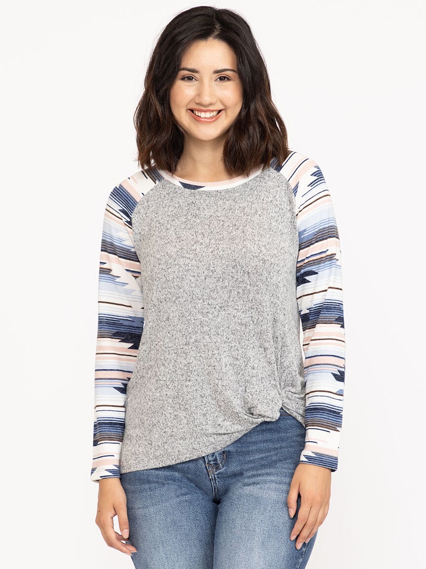Women's Geo Twist Hem Top