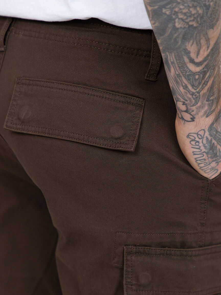 Men's Washed Brown Cargo Short
