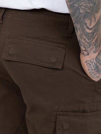 Men's Washed Brown Cargo Short Men's Washed Brown Cargo Short