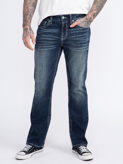 Men's Indigo Wash Classic Bootcut Jeans Image 2