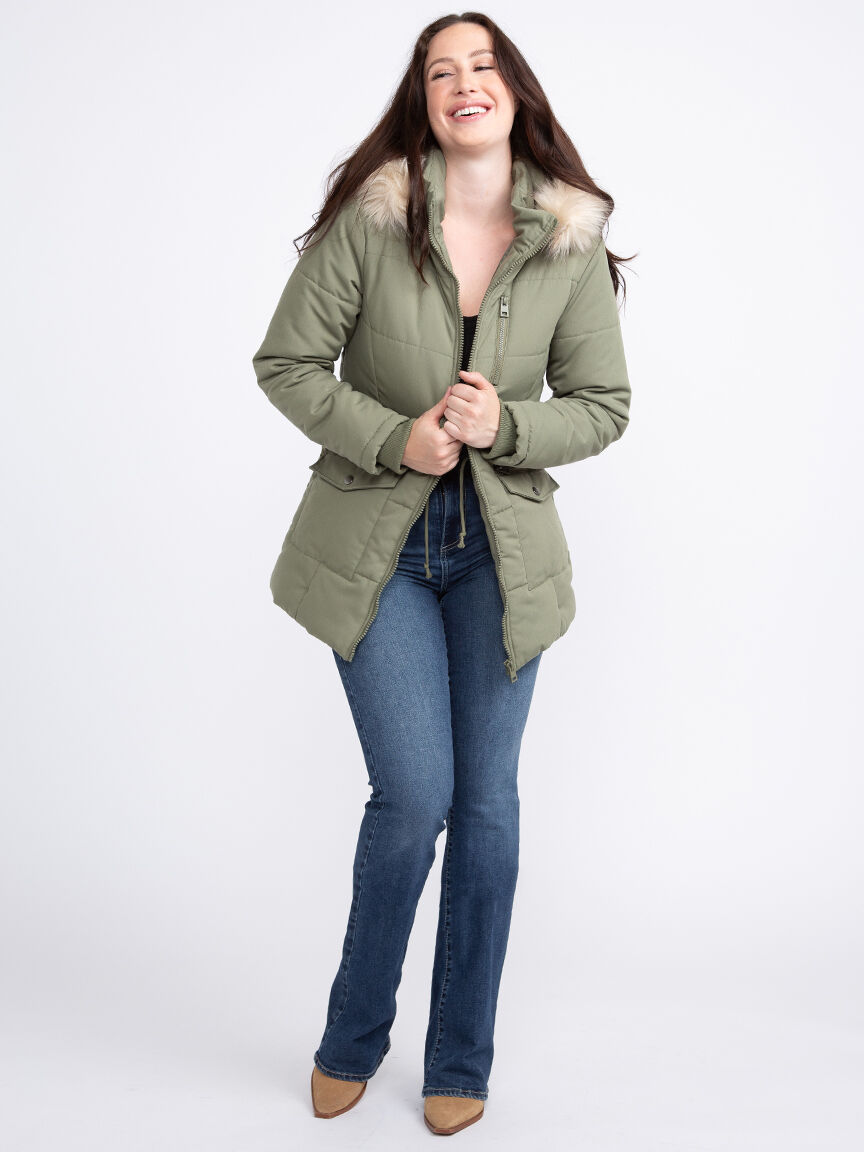 Women's Box Quilted Parka Warehouse One