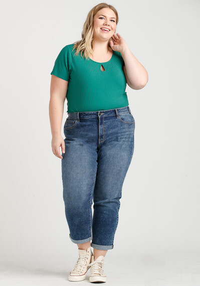 Women's Plus Cuffed Girlfriend Jeans Women's Plus Cuffed Girlfriend Jeans Image 1