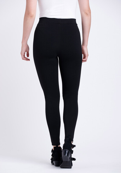 Women's Faux Leather Pull-on Ponte Legging Image 2