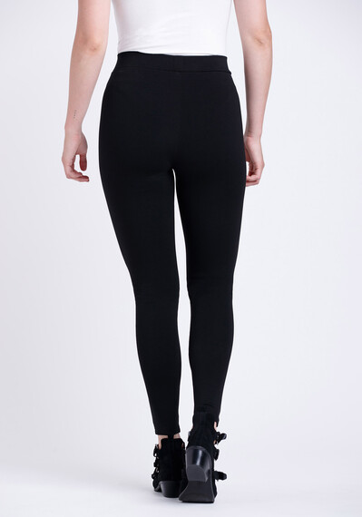 Women's Faux Leather Pull-on Ponte Legging Women's Faux Leather Pull-on Ponte Legging Image 2
