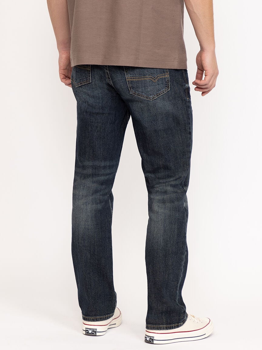 Men's Dark Wash Slim Straight Jeans