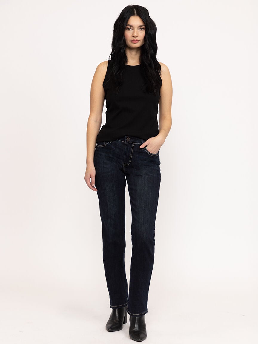 Women's Dark Wash Straight Leg Jeans