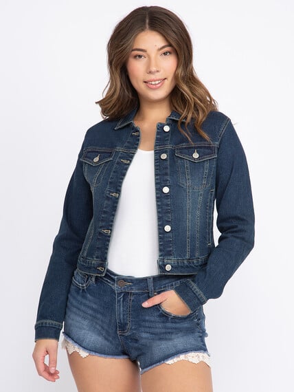 Women's Cropped Denim Jacket Women's Cropped Denim Jacket Image 1