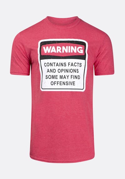 Men's Warning- Contains Facts Tee Image 5