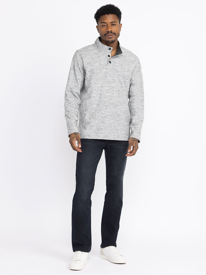 Men's Mock Neck Henley Shirt Warehouse One