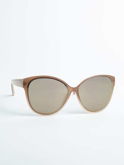 Women's Tan Smoke Wayfarer Sunglasses Image 4