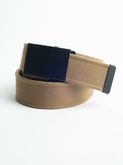 Men's Solid Tan Webbed Belt Men's Solid Tan Webbed Belt Image 1