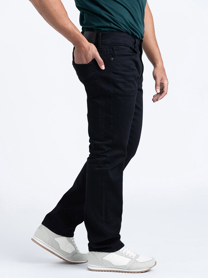 Men's Black Relaxed Straight Jeans Image 3