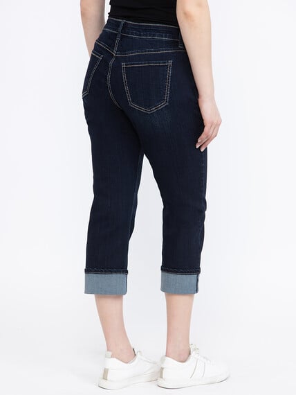 Women's Relaxed Dark Rinse Wash Jean Capri Women's Relaxed Dark Rinse Wash Jean Capri Image 4
