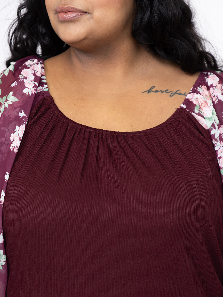 Women's Flutter Sleeve Peasant Top