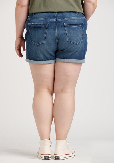 Women's Plus Boyfriend Cuffed Midi Jean Short Women's Plus Boyfriend Cuffed Midi Jean Short Image 2
