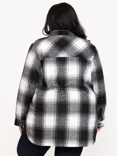 Women's Plaid Shacket With Fur Lining Women's Plaid Shacket With Fur Lining