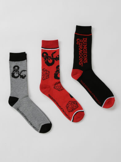 Men's D&D Crew Socks, RED