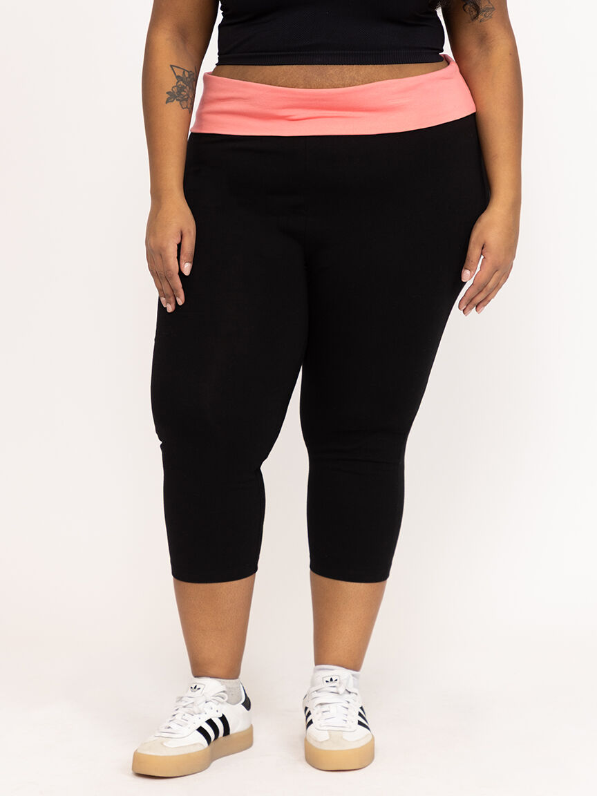 Women's Fold Over Waist Capri Legging