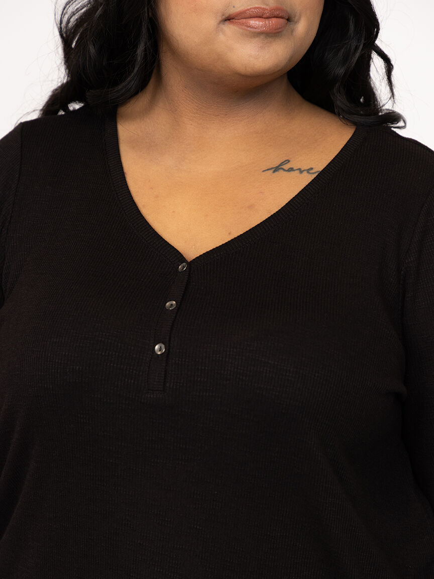 Women's Rib Long Sleeve Henley