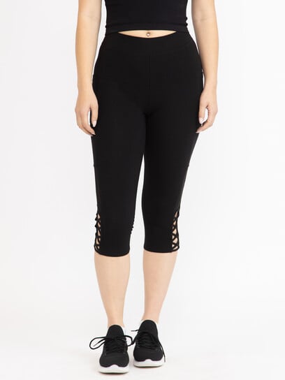 Women's Mesh Insert Capri Legging Women's Mesh Insert Capri Legging