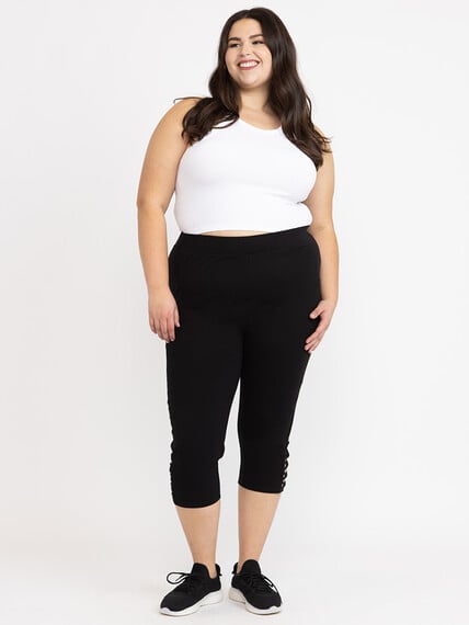 Women's Mesh Insert Capri Legging Women's Mesh Insert Capri Legging Image 2