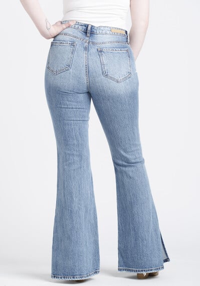 Women's High Rise Side Long Slit Flare Jean Image 2