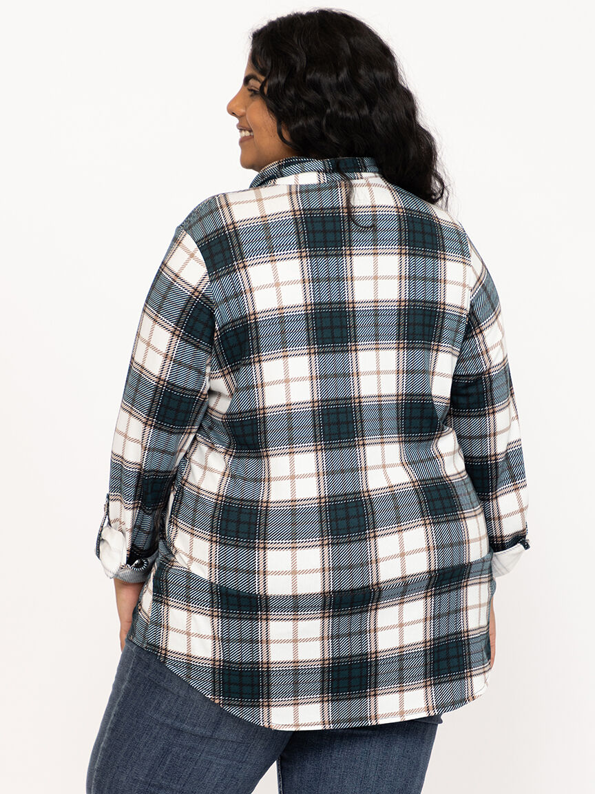 Women's Brushed Knit Plaid Shirt