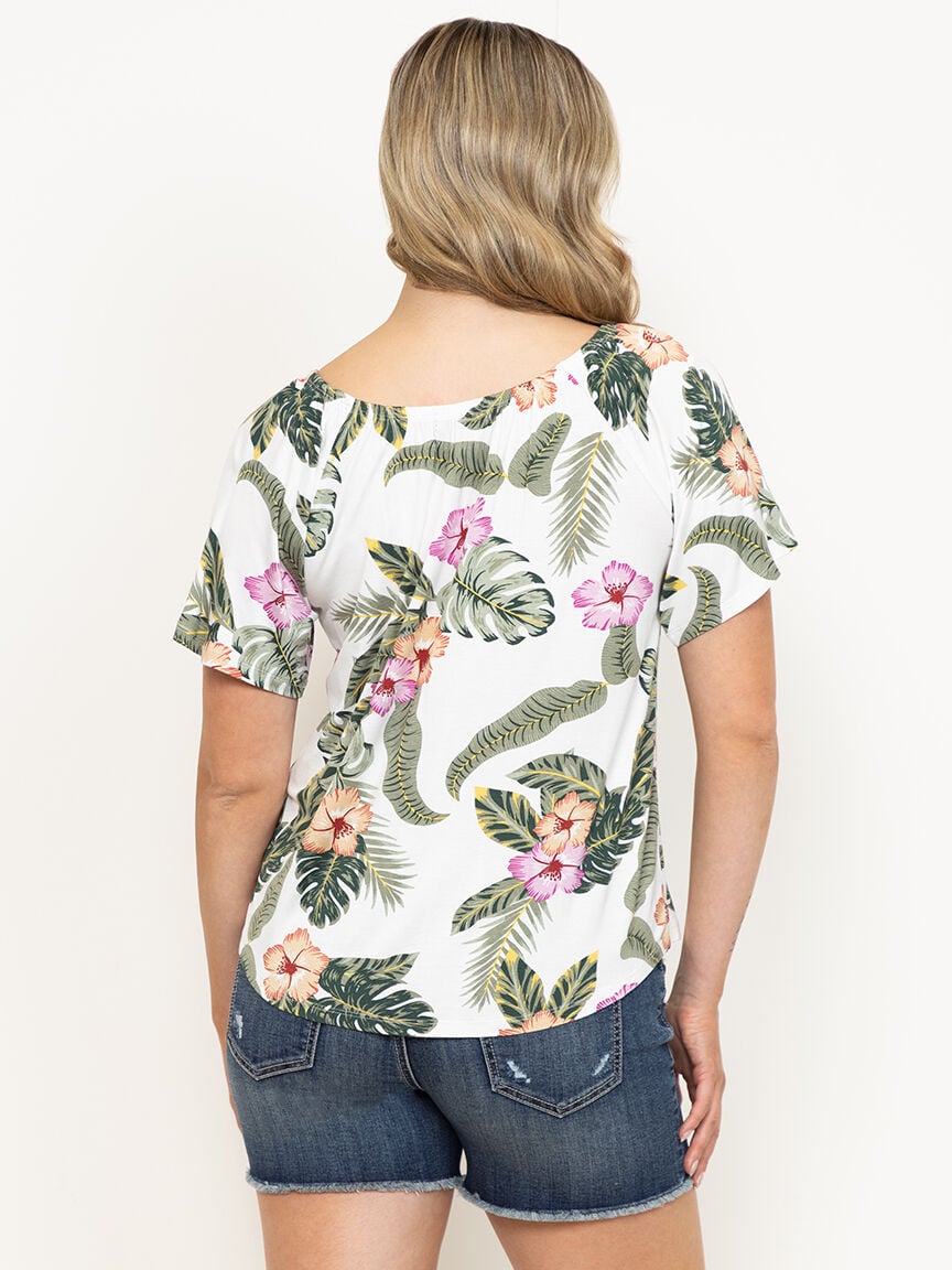 Women's Tropical Peasant Top