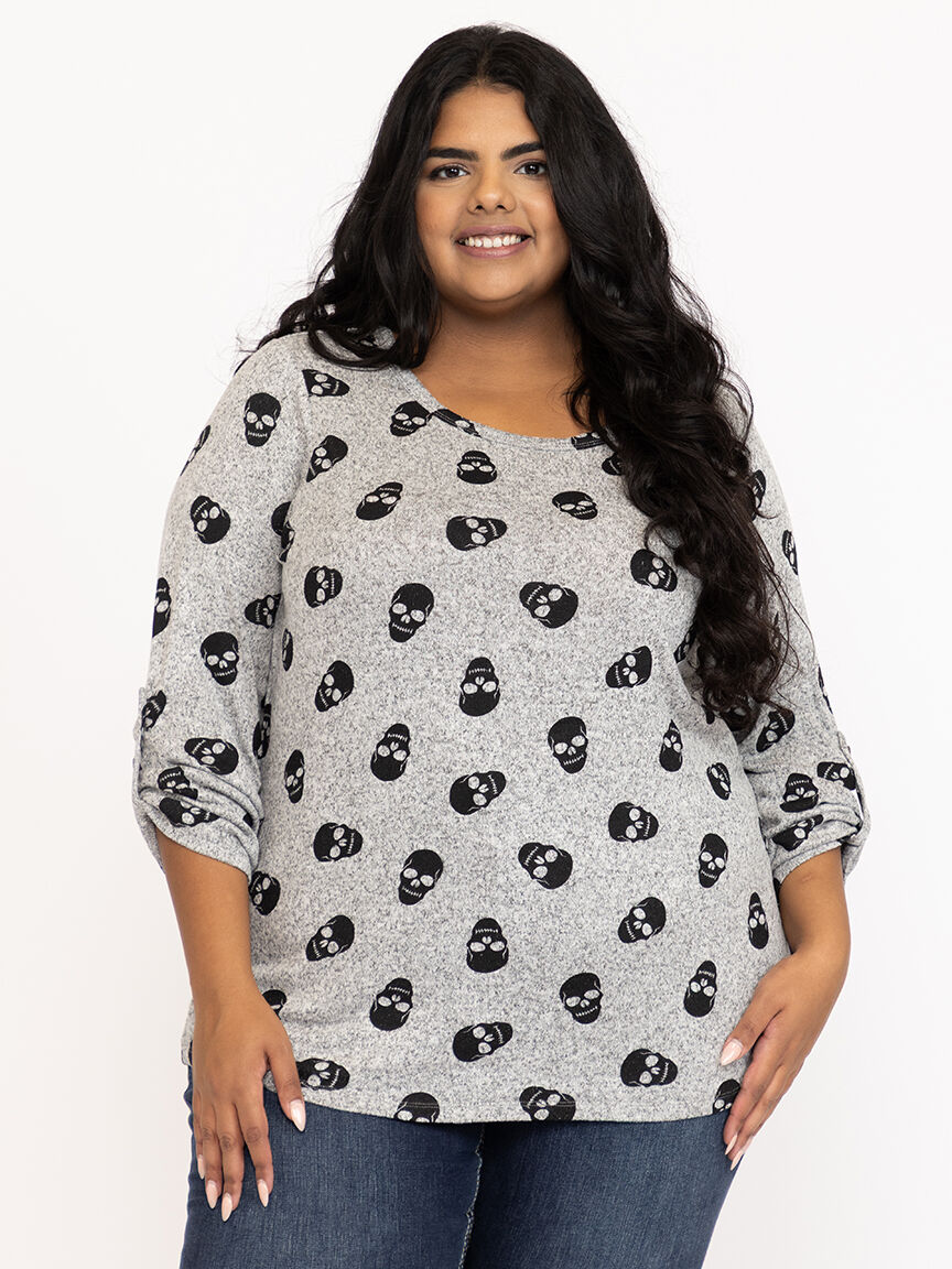 Women's Skull Roll Sleeve Top