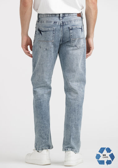 Men's Light Wash Relaxed Straight Jeans