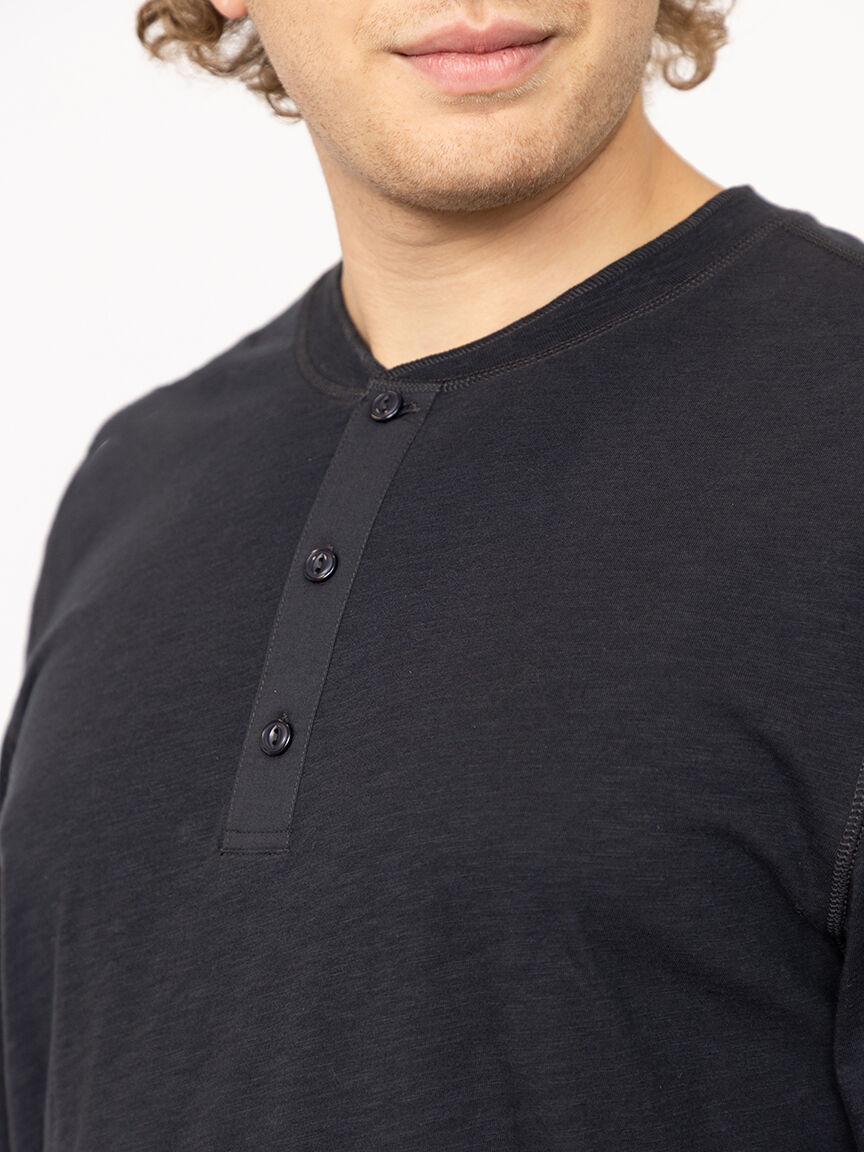 Men's Washed Henley Tee
