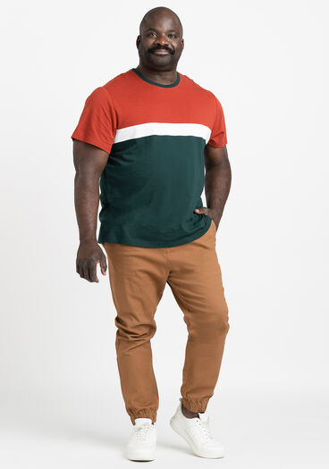 Men's Colour Block Shirt, MATCHA/SPICED CIDER