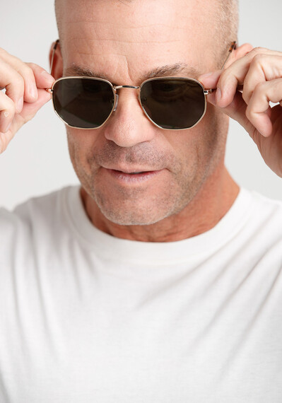 Men's Hexagonal Aviator Sunglasses Men's Hexagonal Aviator Sunglasses Image 1