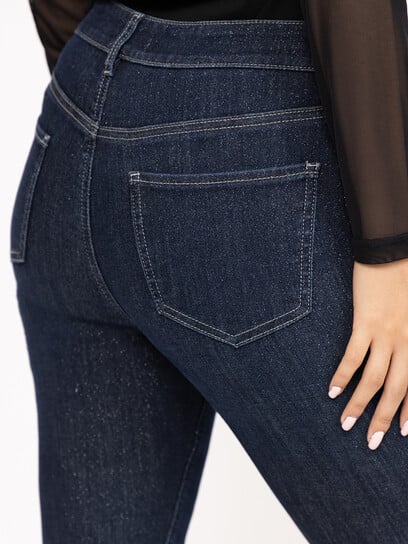 Women's Mid Rise Dark Wash Sparkle Skinny Jeans Women's Mid Rise Dark Wash Sparkle Skinny Jeans