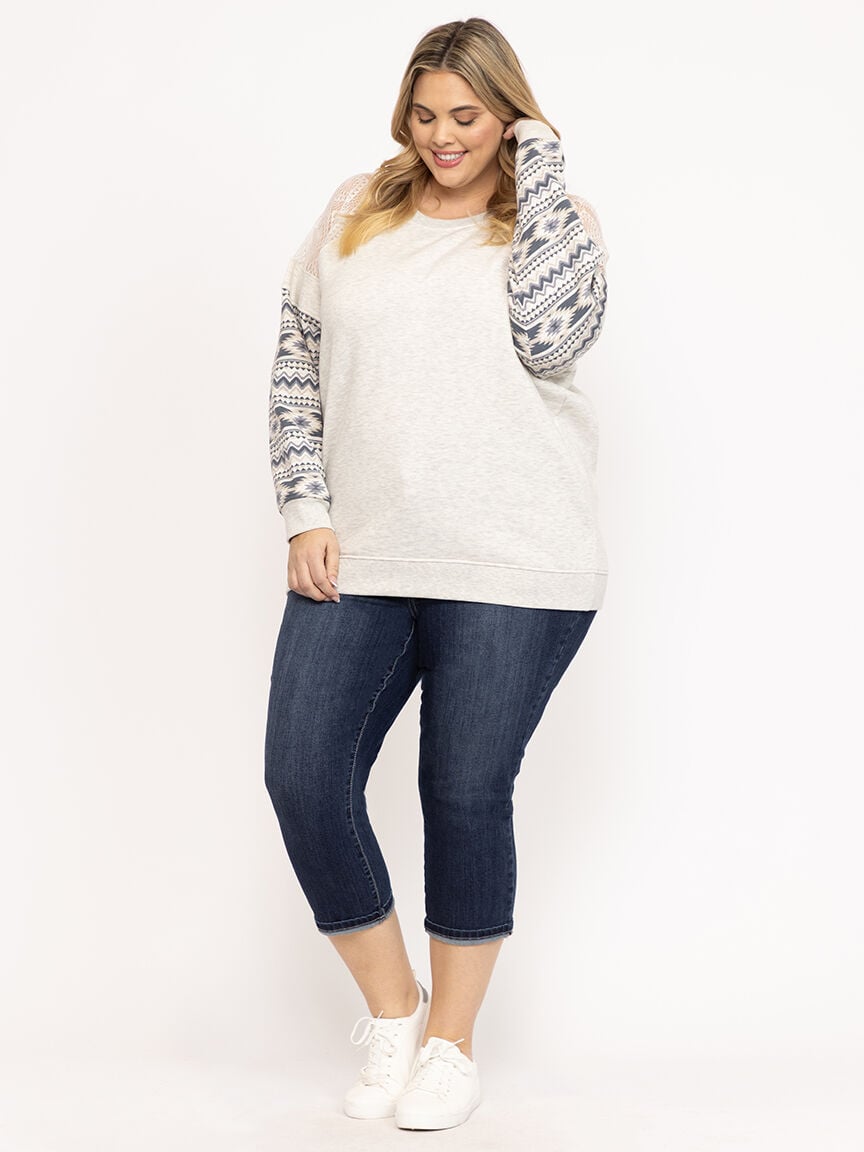 Women's Geo Sleeve Sweatshirt