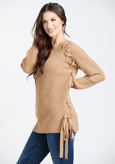 Women's Side Lace Up Sweater Image 1