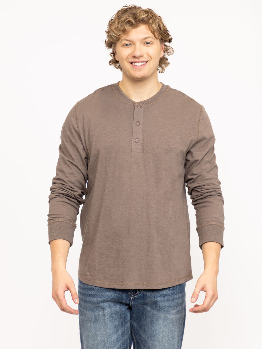 Men's Washed Henley Tee