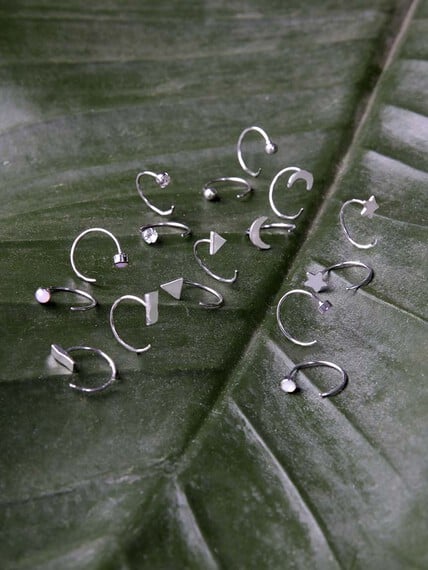 Women's Half Hoop Opal Trend Earrings Women's Half Hoop Opal Trend Earrings Image 1