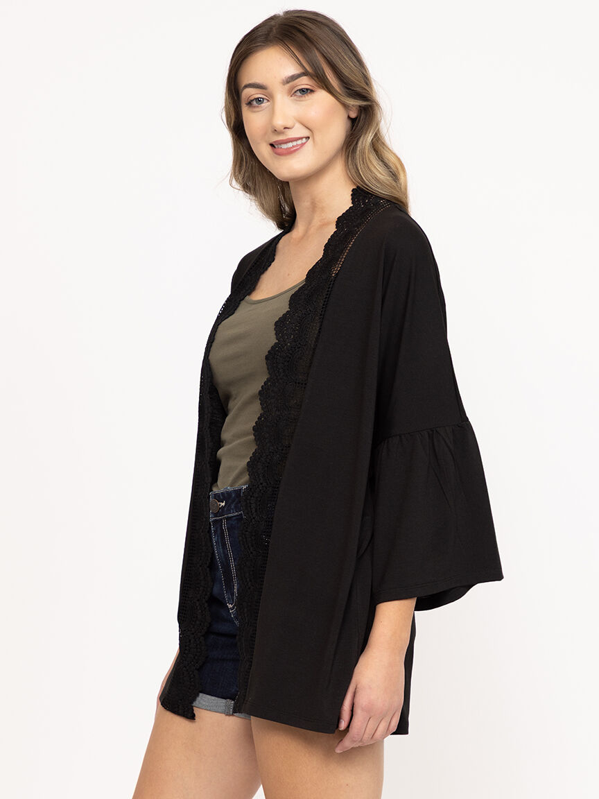 Women's Crochet Trim Cardigan