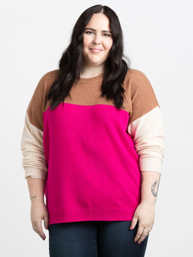 Women's Colour Block Sweater, MULTI