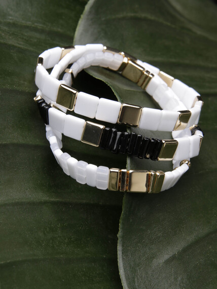 Women's Stretch Beaded Bangle Bracelets Image 2