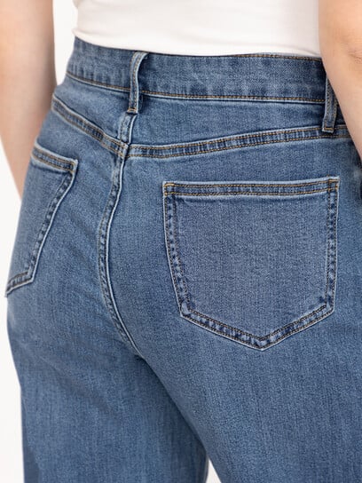 Women's High Rise Medium Dark Wide Leg Jeans Women's High Rise Medium Dark Wide Leg Jeans