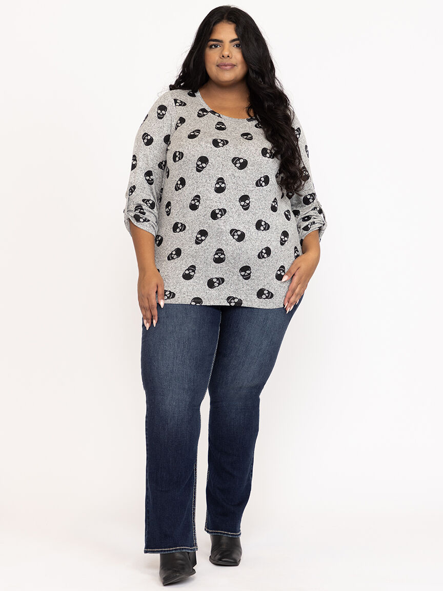 Women's Skull Roll Sleeve Top